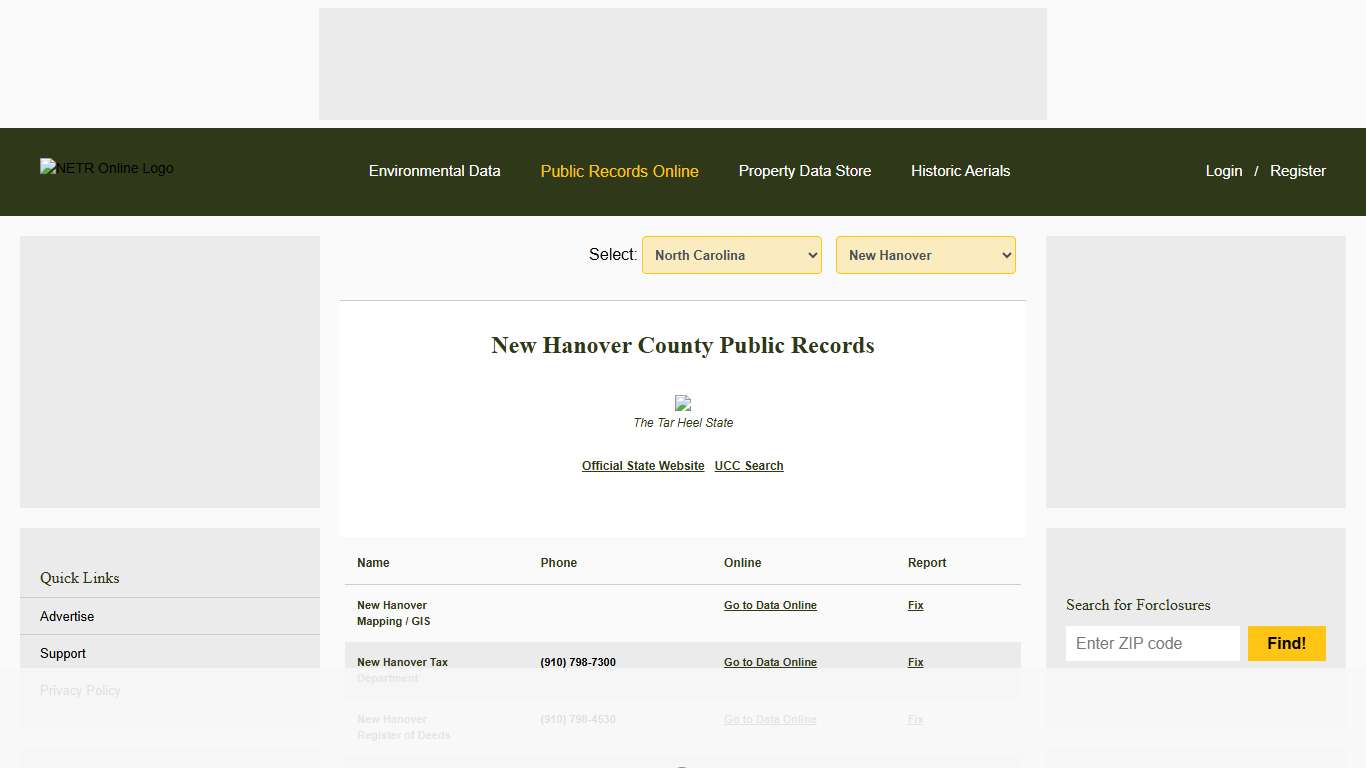 NETR Online • New Hanover • New Hanover Public Records, Search New Hanover Records, New Hanover Property Tax, North Carolina Property Search, North Carolina Assessor